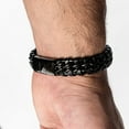 thumbnail image 6 of SERASAR Leather Bracelet for Man "Steel" with stainless steel magnetic closure, Black 17cm, including gift box, 6 of 10