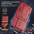 thumbnail image 4 of For Motorola Edge (2025) Phone Case,WIth Invisible Kickstand,Sliding Camera Cover,Military Grade Protective Heavy Duty Protection Shockproof Anti-Scratch Rugged Durable Phone Case,Red, 4 of 7