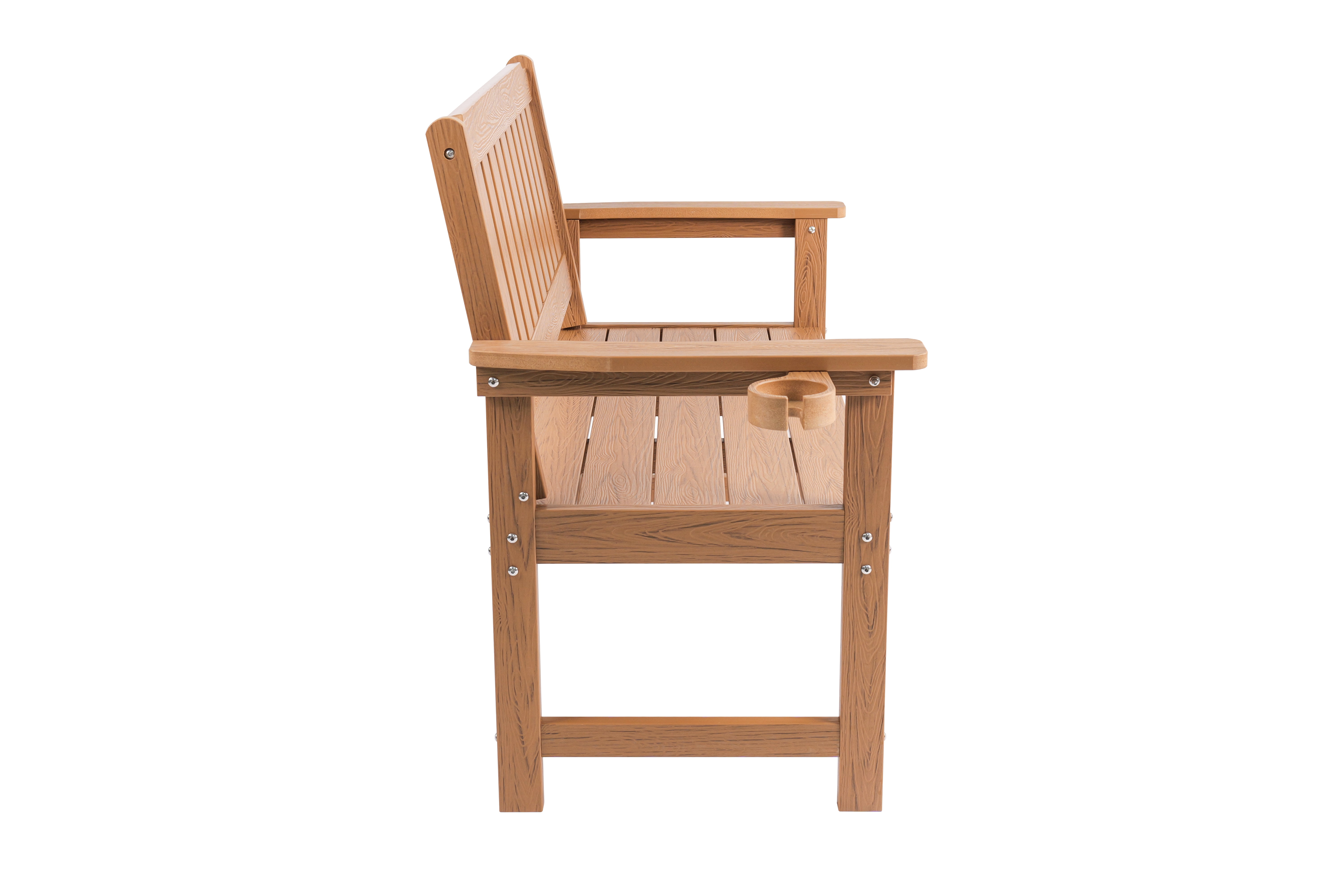 Weather Resistant Garden Bench, Public Rest Long Chair for Patio Porch Park Backyard Outdoor Leisure Area, Dark Brown