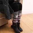 thumbnail image 2 of Winter Warm Christmas Leg Cable Knit Knitted Crochet High Long Socks Leggings, 2 of 3
