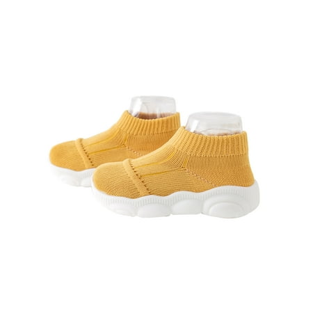 

Zodanni Girls Boys Sock Shoes Slip On Running Sneakers Platform Walking Shoe Jogging Trainers Outdoor Lightweight Knit Upper Athletic Sneaker Yellow 6.5C