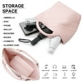 thumbnail image 4 of Bolso tejido para mujer, bolso de mano de cuero vegano, bolso grande de viaje de playa de verano y bolso de hombro retro hecho a mano, 4 of 5