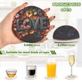 thumbnail image 3 of Haosy Set of 6 Drink Woven Coaster with Holder Heat Resistant Non-Slip Bar Coasters 4 Inches Love Made Of Colorful Flowers, 3 of 7