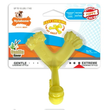Nylabone Puppy Power Chew Axis Bone Nylon Chew Toy Vanilla Small (1 Count)