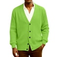 thumbnail image 2 of GrmtClth Cardigan Men Big&tall Button Down Sweaters V Neck Soft Comfy Knitted Outfit Fluorescent Green 5XL, 2 of 7