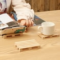 thumbnail image 6 of Pine Wooden Coasters, Modern Style Drink Coaster for Tabletop Protection, Farmhouse Coaster, Square Wood Coaster, Rustic Wedding Decorations Centerpiece, 6 of 8