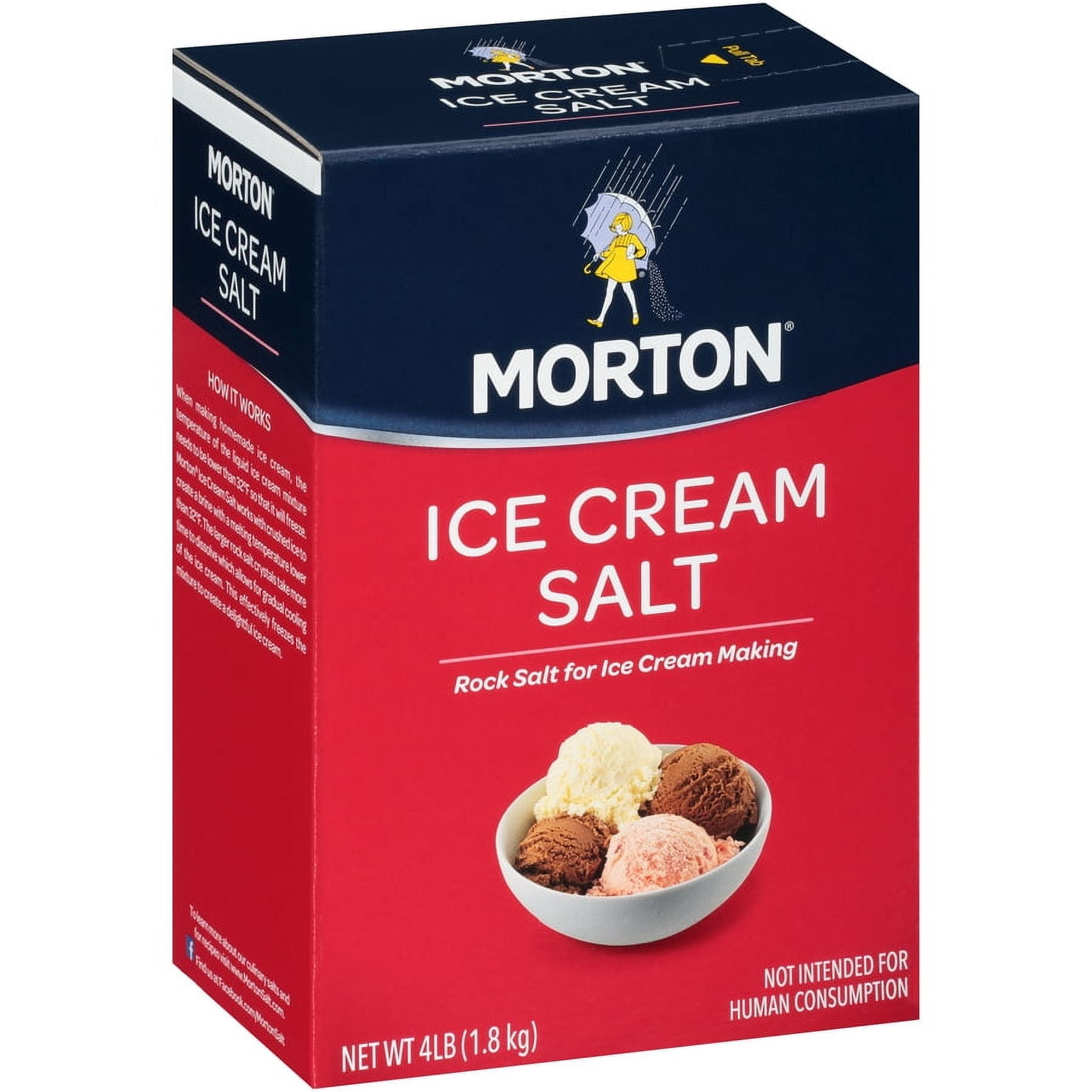 Morton Homemade Ice Cream Salt Rock Salt for Ice Cream Maker 4 LB Box Walmart
