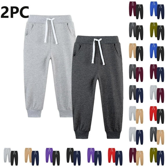 Cowsor Toddler Little Boys Girls Sweatpants Elastic Waist Breathable Workout Athletic Joggers Fall Winter Trousers
