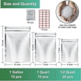 thumbnail image 5 of Paquete de 50 bolsas Mylar para almacenamiento de alimentos con absorbente de oxígeno, granos resellables y nueces, 5 of 5
