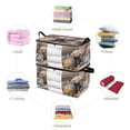 thumbnail image 4 of Foldable Clothes Storage Bags Clothes Organizer Bin with Clear Windows for Clothes Bedding Different Colors and Patterns Cat, 4 of 7