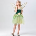 thumbnail image 4 of Zecgelong Fairy Dress with Wings Girls Party Performance Outfit Green 120, 4 of 6