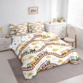 thumbnail image 2 of Manfei Boys Train 7pcs Queen Bedding,Yellow Clouds Pattern Bedding Comforter Set Queen,Polkadot Reversible, 2 of 7
