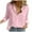 Pink, variant on RQYYD Womens V Neck Button Down Linen Shirts Loose Long Sleeve Plus Size Blouses Roll Up Casual Work Plain Solid Tops Black S
