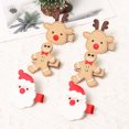 thumbnail image 1 of Pinzas navideñas para el cabello JAMW cuernos de reno Papá Noel hombre de pan de jengibre 6 uds, 1 of 5