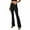 Black, variant on Women's Fuax Leather Pants Casual Bell Botom Flared Trousers Bootcut Pant with Pockets Black M