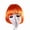 Orange, variant on Bright Short Wigs with Straight Bangs for Women - Versatile Synthetic Hair for Daily Wear and Special Events