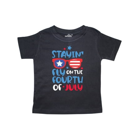 

Inktastic Stayin Fly on The 4th of July with Glasses Gift Toddler Boy or Toddler Girl T-Shirt