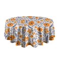 thumbnail image 5 of Pioneer Flower Floral Print Pattern Round Tablecloth 60"x60",Wrinkle Wipeable Table Cloth for Kitchen Dining Room Picnic Patio Party, 5 of 6