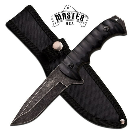 FIXED BLADE KNIFE MasterUSA Black Tactical Full Tang Survival Hunting