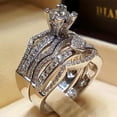 thumbnail image 2 of Fashion Female Ring Unique Luxury White Gold Color AAA Cubic Zirconia Square Rings For Women, 2 of 2