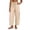 Beige, variant on Womens Linen Wide Leg Pants Casual Loose Drawstring Summer Beach Travel Palazzo Harem Pants with Pockets-White-L
