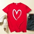 thumbnail image 2 of Hurxie Womens Summer Tops Trendy Ruched Cap Short Sleeve Tshirts Shirts Crew Neck T Shirts Fashion Red XL, 2 of 6