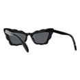 thumbnail image 3 of Womens Sunglasses Trapezoid Cat Eye Butterfly Scalloped Edges UV400 Black, Black, 3 of 4
