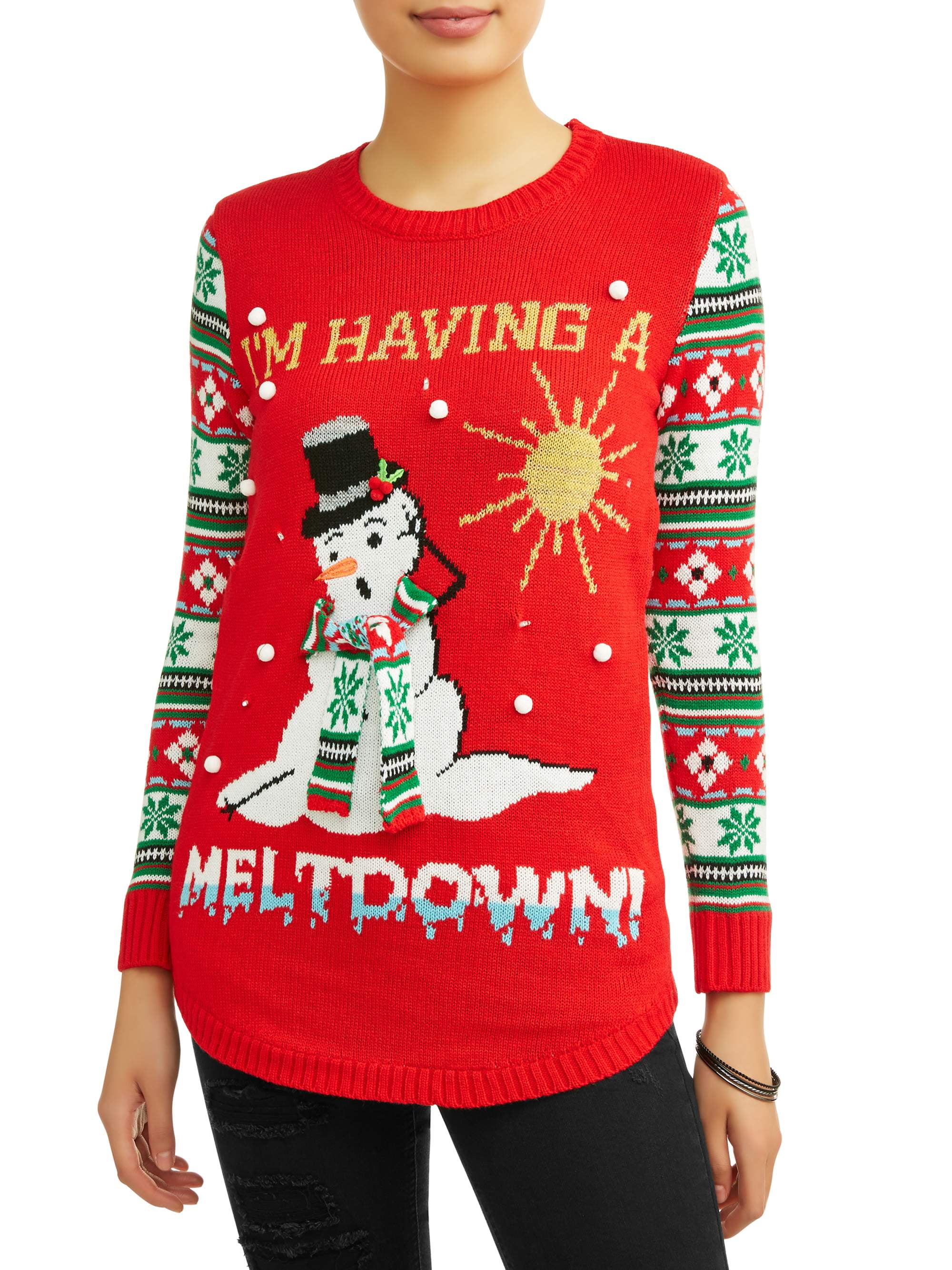 No Boundaries No Boundaries Juniors' light up holiday christmas Walmart Christmas Sweater