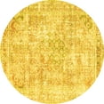 thumbnail image 1 of Ahgly Company Machine Washable Indoor Round Persian Yellow Traditional Area Rugs, 7' Round, 1 of 4