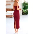 thumbnail image 2 of Vestido PRETTYGARDEN XL Rojo Vino Strapless con Nudo Torcido Maxi, 2 of 8