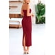 thumbnail image 2 of Vestido PRETTYGARDEN XL Rojo Vino Strapless con Nudo Torcido Maxi, 2 of 8