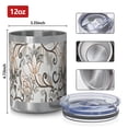 thumbnail image 3 of 12oz Tumblers Brown Classic Floral and Scroll Pattern Vacuum Insulated Stainless Steel Travel Tumbler Cups Mug with Lid and Straw for Beer,Coffee,Beverages with Cleaning Brush for Cold & Hot Drinks, 3 of 5