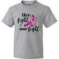 thumbnail image 3 of Inktastic Breast Cancer Awareness Her Fight is Our Fight Youth T-Shirt, 3 of 5
