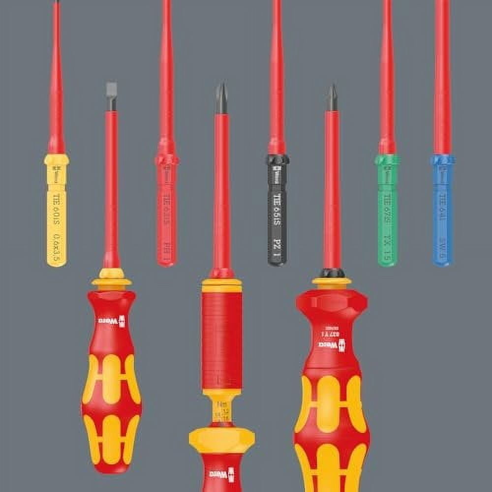 Wera VDE Insulated Reduced Shaft Diameter Blade-Holding Screwdriver Set (18 Piece)