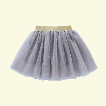 

Summer Savings Clearance 2023! Loopsun Tulle Skirt Toddler Girls Solid Short Cute Net Yarn Sequins Stars Tulle Skirt Gray