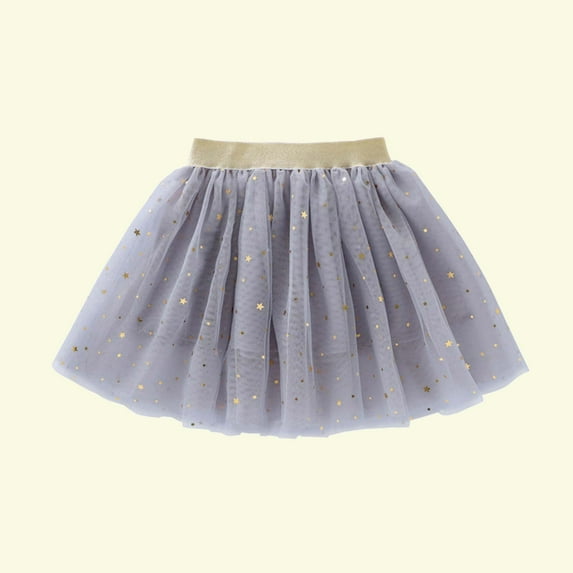 AURIGATE Toddler Baby Girl Skirt Toddler Girls Cute Party Dance Solid Color Net Yarn Sequins Stars Tulle