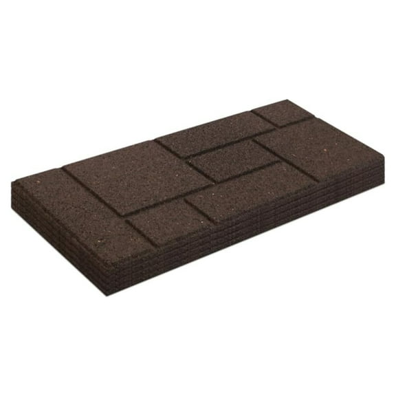 Garden Central 4 Pack 10" x 24" Cobblestone Stair Tread Decorative Stepping Panels, Brown