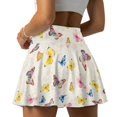 thumbnail image 2 of SEANATIVE Golf Tennis Skirts for Women Pleated Mini Skort with Built-in Shorts Pockets Tennis Skort High Waisted Golf Mini Skirts for Workout Casual, 2XL, Butterfly Retro Beige, 2 of 7