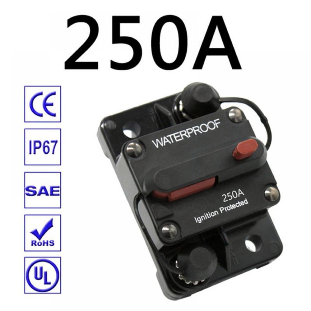 50A 30A-300A 12V-24V DC Protection Reset Fuse for Trolling Motor Auto Car Marine Boat Stereo Audio Inline Fuse Inverter WOHHOM 50Amp Circuit Breaker Manual Reset Fuse holder 