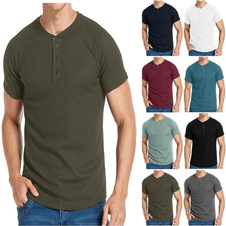 Men s Solid Color Button Down Round Neck Jacket Pullover Tops for Casual Daily Wear Office Work Business Casual Outfits Classic Mens Apparel | Ihhxva Army Green XL