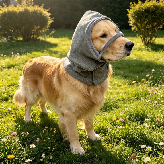 Pet Head Cover, Dog Ear Tape, Fly Repellent for Ears, Breathable Dog Eye & Ear Wrap with Transparent Vision Window for Small Medium Large Dogs Outdoor Trip