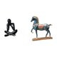 thumbnail image 1 of Figura de caballo pensador, escultura abstracta, estatua de resina animal, centro de mesa, adorno decorativo para escritorio o hogar. Creatividad idea, 1 of 8