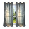 thumbnail image 6 of Yayeee Window Curtains Light Filtering 63"x42" Grommet Panel Pair Home Living Room Decor, Retro Forest, 6 of 7