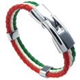 thumbnail image 3 of 5X Pulsera de Joyeria, Brazalete de Bandera , de Aleacion de , para Hombres Mujeres, Verde Blanco Rojo, (Anchura 14 mm, Longitud 23 cm), 3 of 3