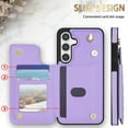 thumbnail image 5 of Allytechgroup Flip Wallet Case for Samsung Galaxy A16 5G with Cards Holder, PU Leather Phone Case with Lanyard Kickstand Shockproof Back Cover for Samsung Galaxy A16 5G, Purple, 5 of 8