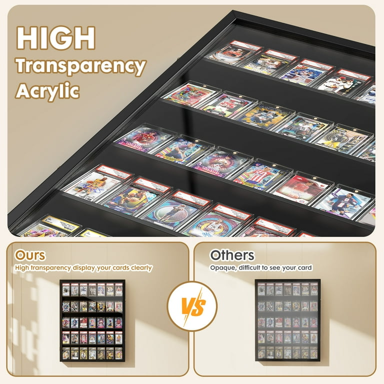 best card display case Card Display Case, 35 Graded Sports Display Frame with UV Protection Clear  View Lockable for Football Baseball Basketball Hockey Comic Trading