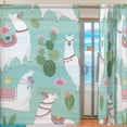 thumbnail image 2 of Coolnut Sheer Curtains, 2 PCS Llama and Cactus Gauze Door and Window Voile Curtain Panels for Bedroom Living Room, 55"x84", 2 of 4
