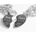 thumbnail image 2 of SOLID STAINLESS STEEL HEARTS SPLIT HEART NECKLACES LOVE FREE ENGRAVING, 2 of 6