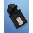 thumbnail image 3 of Smartprints Womens Graphic Hoodie Black - Adorable Llama With Floral Crown Cotton Blend Classic Fit, 3 of 4