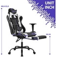 thumbnail image 3 of FDW White Gaming Chair - Ergonomic High Back w/Footrest & Lumbar Support， Racing Style Office Chair, 3 of 7